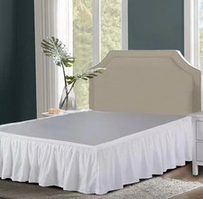 NEW Magic Skirt Ruffled Bed Skirt White, King, 15 Drop Length Split Corner