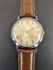 Timex Marlin Vintage Watch Chrome Plated w/ Patina Dial & New Strap - RUNNING