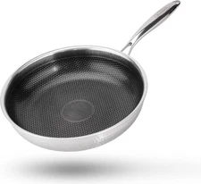 Hybrid 8 inch Stainless Steel Non Stick Skillet,Frying Pans Nonstick, PFOA Free 