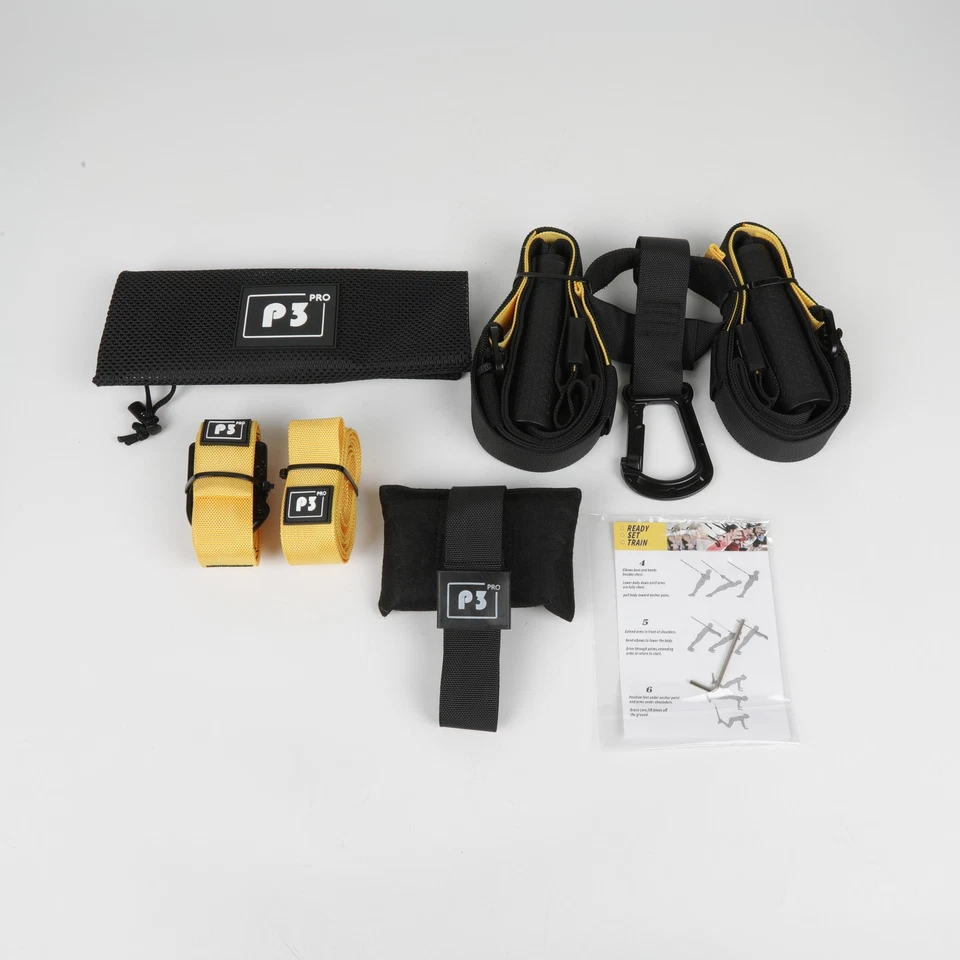 (P3) Correas de suspensión Pro, correas de entrenamiento de peso corporal, entrenamiento interior/exterior Foto 2 de 4