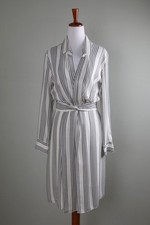 HALSTON HERITAGE NWT $275 Striped Knotted Waist Pullover Shirt Dress Size 4