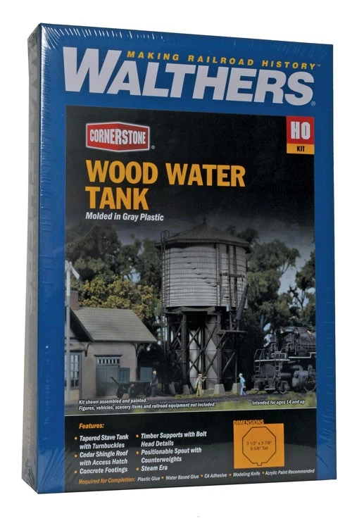 3531 Walthers Cornerstone Wood Water Tank  - Kit HO Scale - Image 2 of 2