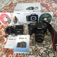 Canon EOS 7D DSLR Camera with 18-55mm Lens, Charger, USB Cable, Strap, Box