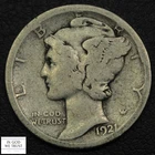 1921 D Mercury Silver Dime 10C - Mercury Dime - Scarce Date