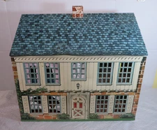 Vintage Playsteel 1950's "1766 LOCUST YEAR" Metal 2 Story Dollhouse W Furniture