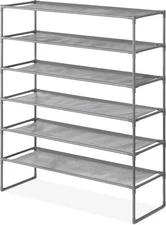 Compact 6-Tier Alloy Steel Shelving Unit - Perfect for Organizing Spaces
