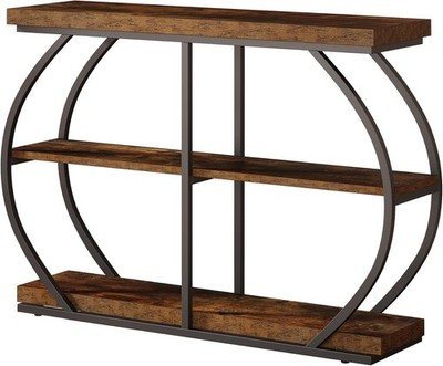 Long Console Table Living Room Table with 3 Long Tiers