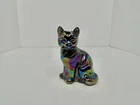 Vintage Fenton Glass Iridescent Amethyst’s Sitting Cat Stunning