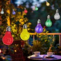 Solar Lichterkette 10 Led GlüHbirnen Bunt 180 Cm - Garten Deko Party Beleuchtung