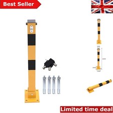 Lightweight Lockable Parking Barrier - 60cm Yellow & Black Bollard for Driveways