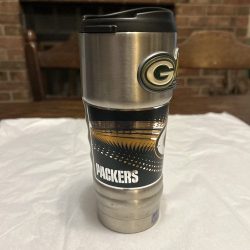 Green Bay Packers 18 oz Stainless Steel NFL Travel Mug with Embossed Logo - Picture 2 of 15