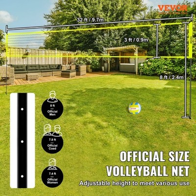 Volleyballnetz Höhenverstellbar Volleyballnetz Set, Tragbarer Beachvolleyball-Ne