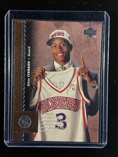 Upper Deck 1996-97 Allen Iverson #91 Philadelphia 76ers Basketball Rookie Card. rookie card picture