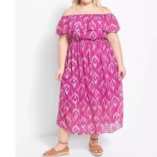 NWOT $90  LANE BRYANT Convertible Off-The-Shoulder Side-Slit Midi Dress SZ 18-20