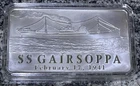 SS GAIRSOPPA CERTIFIED SHIPWRECK 10oz SILVER BAR SERIAL NUMBER # SM1006723-00
