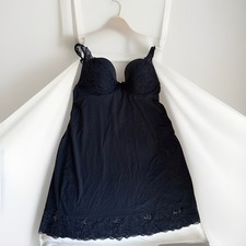 Vtg Victoria's Secret The Lacie Babydoll Lingerie 36 c Black Lace Halter