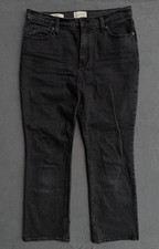 Universal Thread Wide Leg Jeans Fade Black 12R High Rise Cotton Relaxed Women