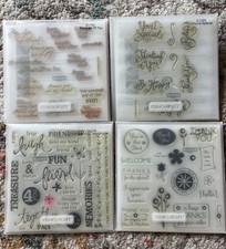 CTMH Acrylic Stamp Lot, Because Of You, Friend Word Puzzle, Huge Thanks, Special