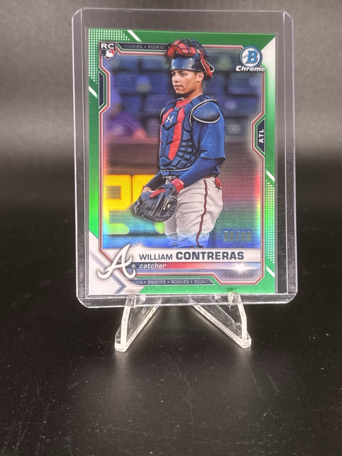 2021 Bowman Chrome - William Contreras #38 Green Refractor /99 (RC)!