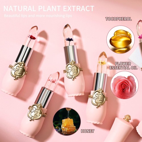 6 Pcs/Set Flower Jelly Lipstick 6 Count (Pack of 1), - Picture 7 of 7