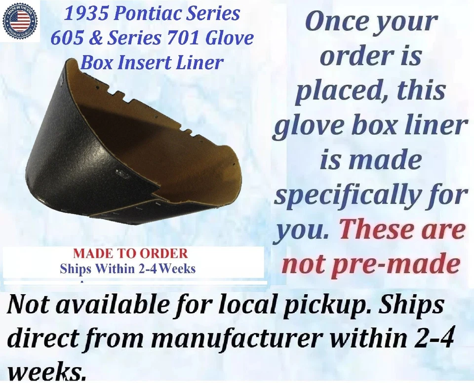 NUEVO 1935 PONTIAC SERIE 605 Y SERIE 701 GUANTERA FORRO #PON-GBX-030 Foto 2 de 3