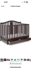 Gold Certified 4-in-1 Espresso Convertible Crib with Drawer Combo -Graco Solano