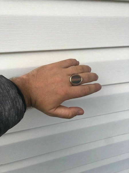 Alternate view of 10k Gold Plated 925 Sterling Silver Tiger's Eye Mens Large Ring Size 7-13 Pinky