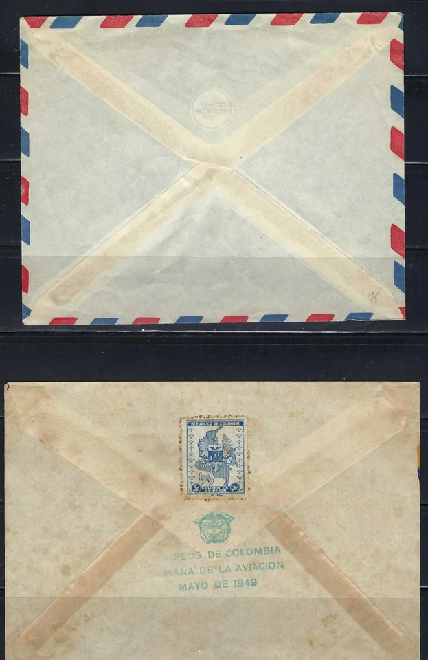 FUERZA AEREA COLOMBIA   SEMANA DE LA AVIACION MAYO DE 1949  STAMPS - F.D.C. 1982 - Image 2 of 4