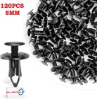 120pcs Bumper Clips 8mm Nylon Bumper Trim Fastener Rivet Clips Push for GM&Ford