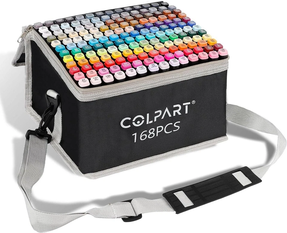 Colpart 168 Farben Alkohol Twin Marker Set für Manga Malerei Zeichnung