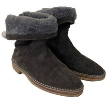 Jimmy Choo Women Suede Leather 2-Way Sheepskin Boots Dark Brown Sz EU 35/ US 5