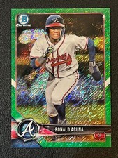 Ronald Acuna Jr 2018 Bowman Chrome Prospect Green Shimmer 03/99 Braves