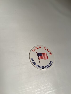 Vntg POG 1990s USA Caps American Flag Phone Number Patriotic Milk Bottle Top HTF