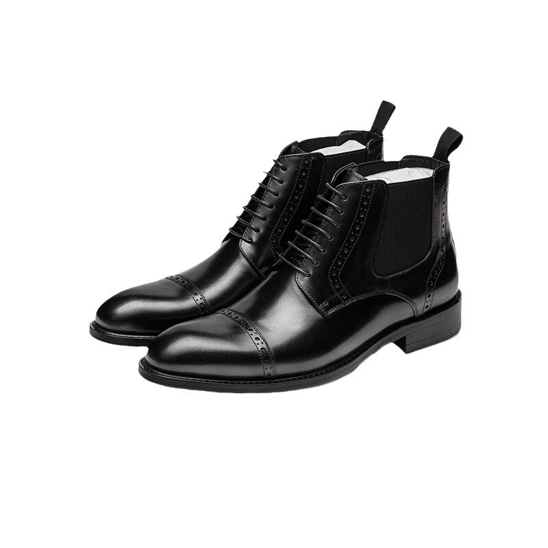 SAOLA Stivali uomo autunno inverno vera pelle business formali stringati antiscivolo Oxford tg