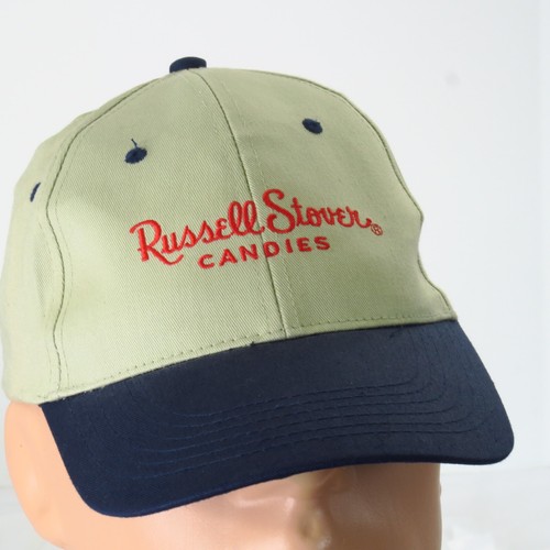Vintage Russell Stover Candies I Love Chocolate Blue Tan Strapback Hat