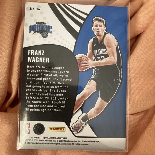 2021-22 Panini Revolution Vortex #16 Franz Wagner - NM-MT - Picture 2 of 2