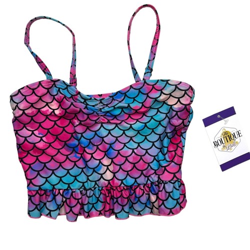 Boutique Girls Two-Piece Mermaid Tankini Bikini Set 3XL Size 7/8 Swimsuit - Picture 2 of 11
