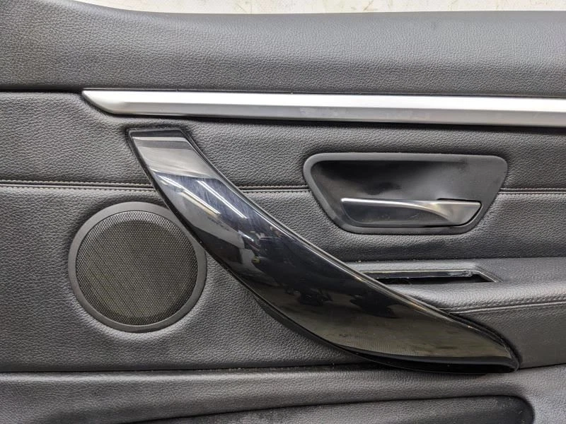 BMW 430i xDrive FR 2017-2020 panel de moldura de puerta derecha cuero negro 51417389504 OEM Foto 2 de 4