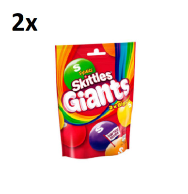 2 x SKITTLES GIANTS FRUITS Candy Original Bag 132g (4.65oz)