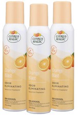 Citrus Magic Natural Odor Eliminating Air Freshener Spray, Fresh Orange, 3 Pack