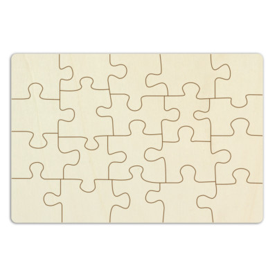 Blanko-Holzpuzzle, rechteckig, personalisierbar   20 Teile, zum selbst gestalten
