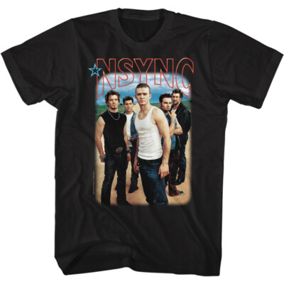 NSYNC Close Up Full Color Band Photo Men's T Shirt Boy Band Pop Music Merch