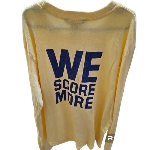 Abercrombie & Fitch Soccer Long Sleeve Tee 'We Score More' Yellow Graphic Y2K - Picture 5 of 8