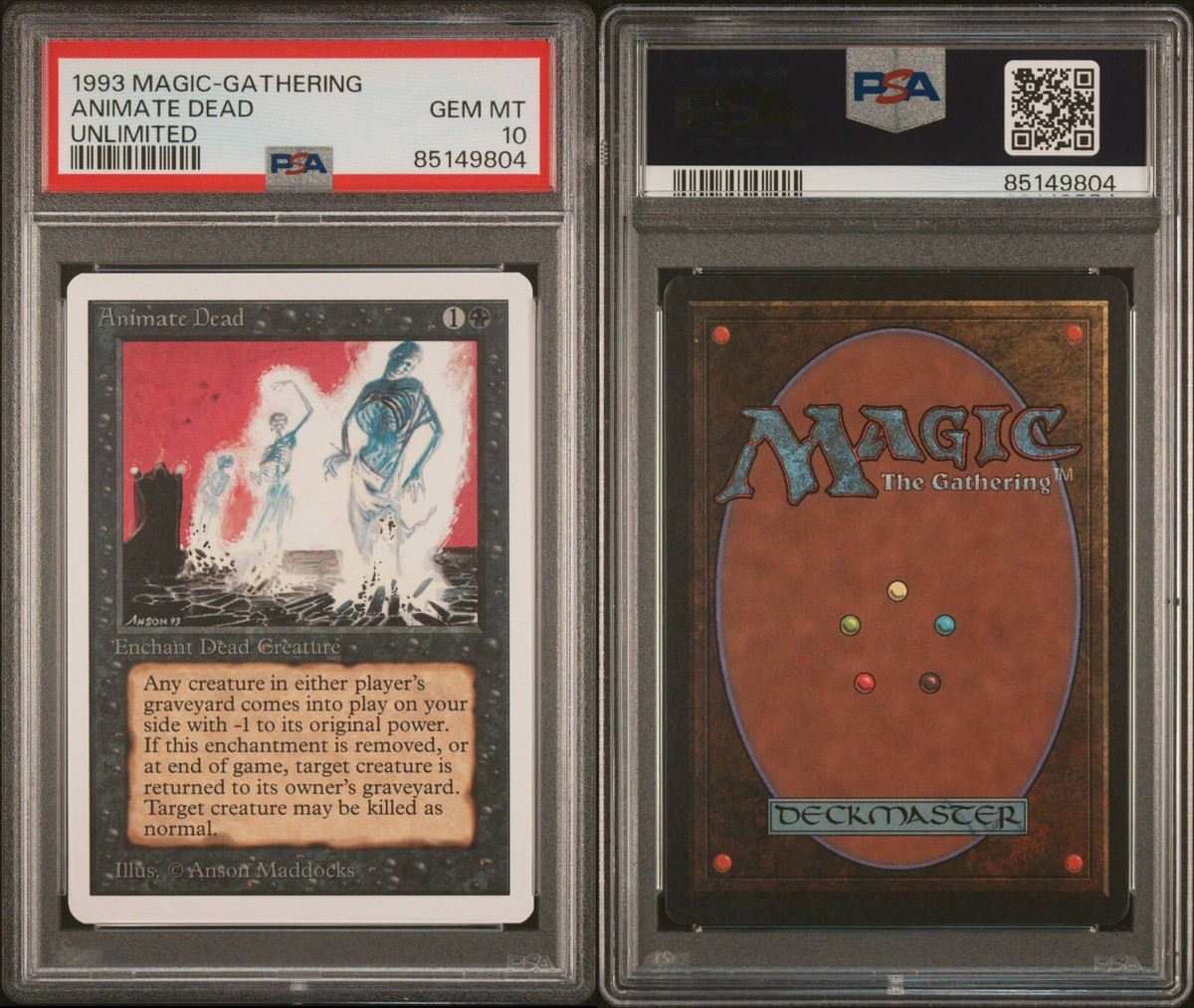 マジック：ザ・ギャザリング MAGIC CARDS/ANIMATE-DEAD/RARE '97ver. MTG - Animate Dead - Revised Edition - Vintage Magic The