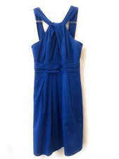David's Bridal size 2 Colbalt blue cotton style 83690 sleeveless knee length