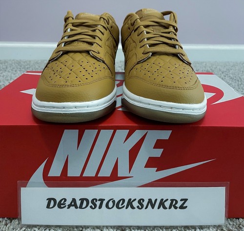 W Nike Dunk Low Quilted Wheat DX3374 700 Unisex Adult Sizes - Picture 3 of 8