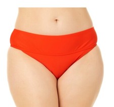 TIME  TRU Women  s L 12-14 Classic Mid-Rise Bikini Swim Bottom   Tomato