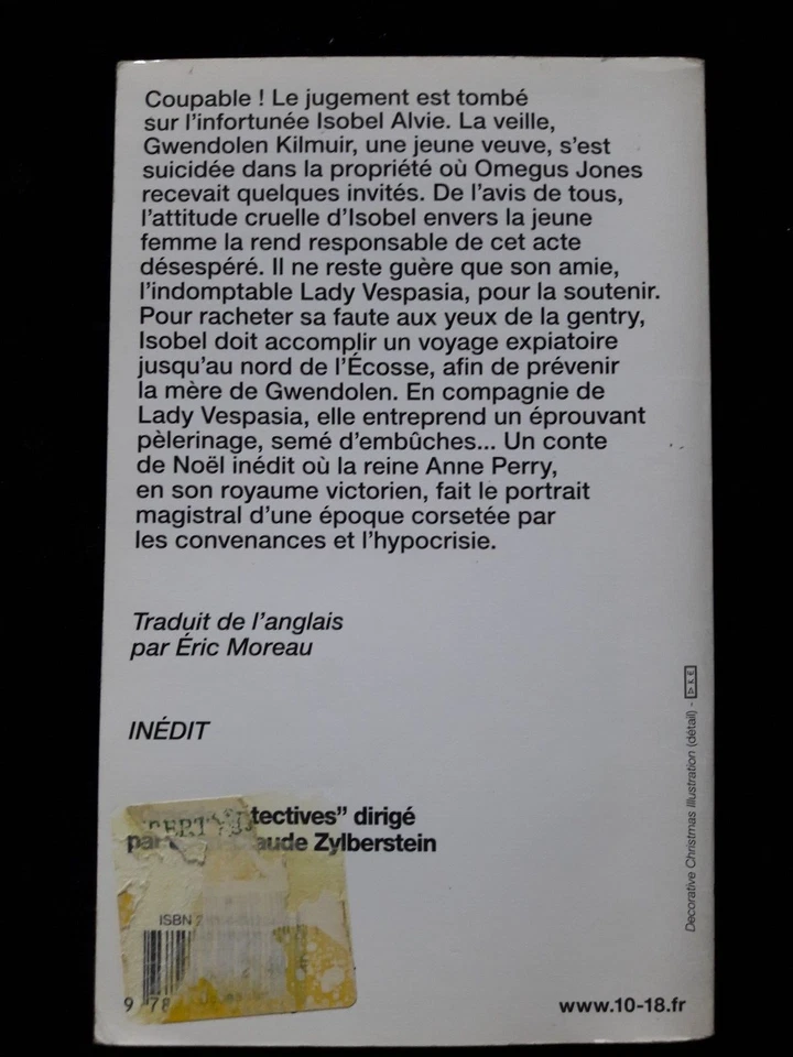 LA DISPARUE DE NOEL ANNE PERRY GRANDS DETECTIVES LITTERATURE/POLAR 843 - Photo 2/2