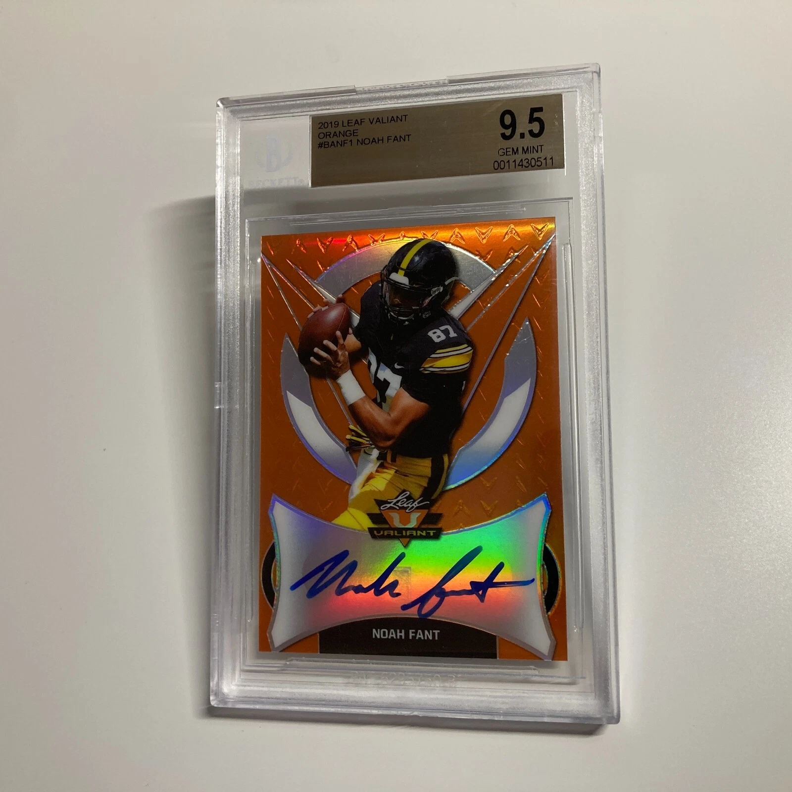 Noah Fant Leaf Valiant Autographs #BANF1 Orange