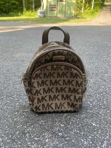 MICHAEL KORS Mini Logo Black/Brown Backpack, Preowned Used - 第 1/3 張圖片